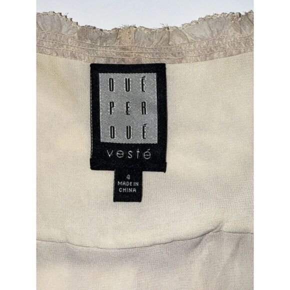 Due Per Due Silk Dress Babydoll Ruffle Ombré Pink Cream Feminine Dainty Flowy 4 - Picture 15 of 16